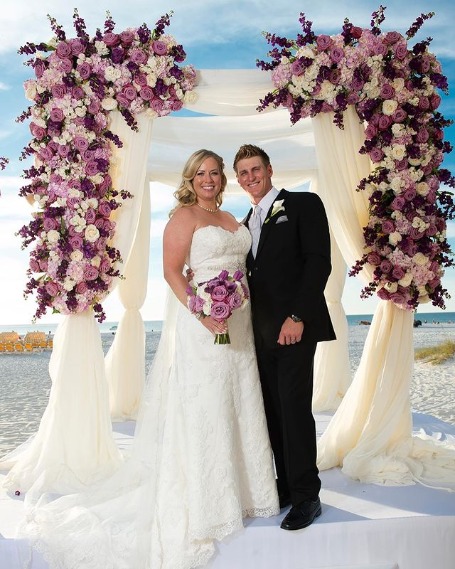 Photo of Brittany Lincicome and Dewald Gouws during their wedding ceremony.
